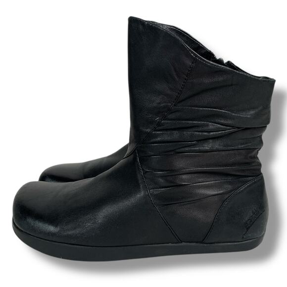 Kalso Earth Boots Black Leather Womens Size 8.5 Ankle Bootie "Moonbeam" - Picture 3 of 9